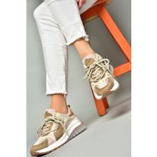 Fox Shoes S973413104 Vizon Kumaş Kadın Spor Ayakkabı