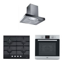 Franke FCR 625 TC BK XS NG/600 Davlumbaz + FHNG 604 4G TC BK C Ocak+ FSL 86 H XS Fırın Siyah Ankastre Set