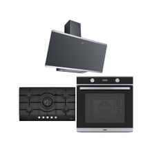 Franke Fpj 915 V Bk/ss Davlumbaz Fhng 905 4g Tc Bk C Ocak Fsm 86 H Xs Fırın Siyah/inox Ankastre Set