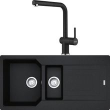 Franke UBG 651-100 Urban Granit Nero Eviye Active Plus Doccia Nero Armatür