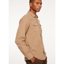 Fred Mello FM23W04CU Kahve Slim Fit Gömlek Yaka Erkek Gömlek