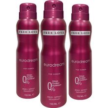 Free Love Eurodream 3x150 ml Kadın Sprey Deodorant