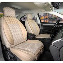 Fresh Start Hyundai Kona Uyumlu Yarı Deri Bej Oto Koltuk Kılıfı