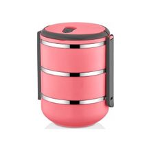 Freshbox 3 Katlı Model 2.25 lt Pembe Sefer Tası Saklama Kabı