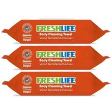 Freshlife Hasta Vücut Temizleme 3x50 XL Yaprak Islak Mendil Havlu