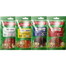 Freshy Kurutulmuş Sığır Ördek Tavuk Kuzu Etli Karışık Paket 4'lü Set Köpek Ödül Kemiği