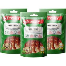 Freshy Lamb Twists 3'lü 30 Adet Kuzu Etli Burgu Çubuk
