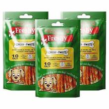 Freshy Tavuk Etli Kaplı Burgu Çubuk Kemik 3 Adet Köpek Ödül Maması