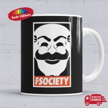 Fsociety Baskılı Porselen Kupa Bardak