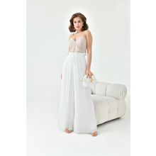 Ftz Women Ekru 30700 Kadın Şifon Pliseli Pantolon