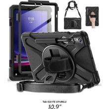 Fuchsia Galaxy Tab S10 FE 10.9 inç Uyumlu Tam Koruma Sağlayan Zırhlı Silikon Şok Emici Tablet Kılıfı