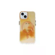 Fuchsia İphone 15 İle Uyumlu Phantom Gold Kablosuz Şarj Özellikli Kapak