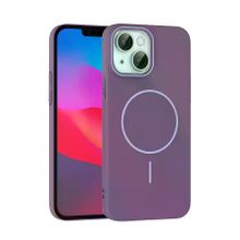 Fuchsia İphone 15 İle Uyumlu Plus Broş Mor Kablosuz Şarj Özellikli Kapak