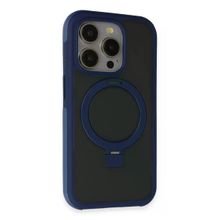 Fuchsia İphone 15 Pro İle Uyumlu Zorda Lacivert Airbag Kablosuz Şarj Özellikli Standlı Kapak