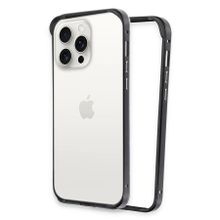 Fuchsia İphone 15 Pro Max İle Uyumlu Land Bumper Siyah Koruma Kapak