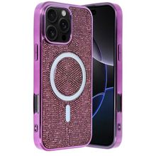 Fuchsia İphone 16 Pro İle Uyumlu Helen Derin Mor Kablosuz Şarj Özellikli Kapak