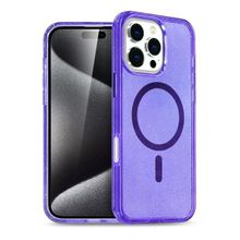Fuchsia İphone 16 Pro İle Uyumlu Star Mor Kablosuz Şarj Özellikli Kapak