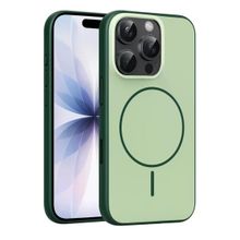 Fuchsia İphone 16 Pro Max Uyumlu Neva Koyu Yeşil Kablosuz Şarj Özellikli Kapak