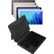 Fuchsia Savvy Keyboard Tab A7 T500 Bluetooh Bağlantılı Standlı Klavyeli Tablet Kılıfı