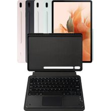 Fuchsia Savvy Keyboard Tab S7 FE LTE Bluetooh Bağlantılı Standlı Klavyeli Tablet Kılıfı