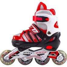 Furkan Toys F-Sports Kırmızı Ayarlanabilir Işıklı Paten Kask ,kuka, Dizlik ve Dirseklik Seti - 31 - 34
