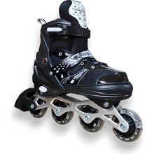 Furkan Toys F-Sports Siyah Ayarlanabilir 2+2 Işıklı Metal Alıştırma Pateni Çanta - 30-33