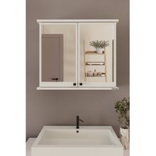 Furniqo AD-1 Beyaz 2 Kapaklı Lavabo Üstü Aynalı Banyo Dolabı