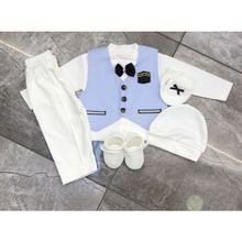 Furya Kids Kabeli Erkek Bebek Mevlütlük Kıyafeti Hediyelik Eldivenli Patikli Erkek Mevlütlük - 0 - 6 Ay - Açık Mavi