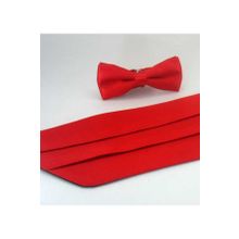 Gaffy Kırmızı Çocuk Boy Düz Renk Saten Kuşak Papyon Takım