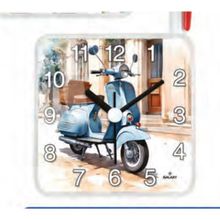 Galaxy Mıknastıslı Nostaljik Motorsiklet Eskitme Desenli Buzdolabı Saati Kare 10 x 10 cm