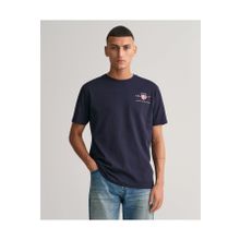 Gant 2067004.433 Lacivert Regular Fit Bisiklet Yaka Logolu Erkek T-shirt