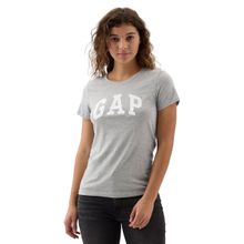 GAP 729555005 V-Ss Logo Classic Gri Günlük Stil Kadın T-shirt