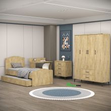 Garaj Home Meşe Yaren 4 Kapaklı Genç Odası Takımı