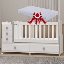 GarajHome Melina 5 Çekmeceli Büyüyen Gri Beşik + Yatak