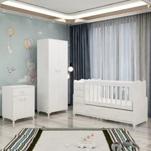 GarajHome Melina Yıldız Beyaz 2 Kapaklı Bebek Odası Takımı