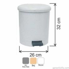 Garanti Metal 7137 15 lt Plastik İç Kovalı Yuvarlak Pedallı Çöp Kovası