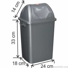 Garanti Metal 7402 16 lt Plastik Çatı Kapaklı Çöp Kovası