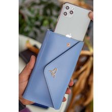 Garbalia Envelope Telefon ve Bozuk Para Bölmeli Zarf Model Bebe Mavisi Kadın Cüzdan