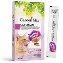 Garden Mix 5x15 gr Kedi Kreması Somon Biotin Ek Besin ve Kedi Ödülü