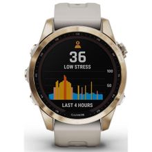Garmin Fenix 7S Sapphire Solar - Cream Gold Titanyum Akıllı Multisport Saat