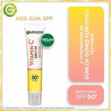 Garnier C Vitamini Parlak Fluid Yüz Kremi Glow SPF50+ 40 ml Günlük Güneş Koruyucu