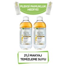 Garnier Micellar Çift Fazlı Kusursuz 400 ML 2'li Makyaj Temizleme Suyu + Pamukluk
