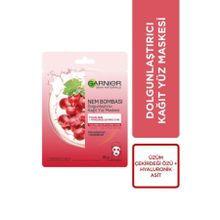 Garnier Nem Bombası Dolgunlaştırıcı Üzüm Çekirdeği Özlü Kağıt Yüz Maskesi