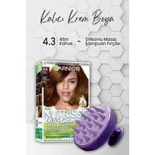 Garnier Nutrisse Besleyici 4,3 Altın Kahve Saç Boyası ve Mor Şampuan Fırçası