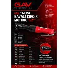 Gav OS-8256 1/2 Havalı Cırcır Motoru