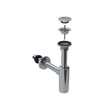 Geberit 151.020.21.1 T Tipi Süzgeç Lavabo Sifonu ve Parlak Krom Süzgeç Kapağı Seti