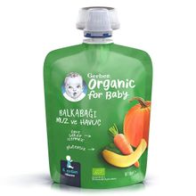 Gerber Organik Balkabaklı Muzlu Havuçlu 90 gr Meyve Püresi