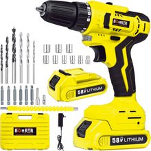 German Böhrer 58V Pro Hummer Sarı Çift Akülü Yüksek Torq +24 Vidalama Şarjlı Matkap Set