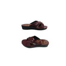 Gezer GE082-10 Kadın Bordo Ortapedik Çapraz Bantlı Yürüyüş Terlik