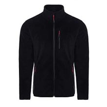 Ghassy Co. Erkek Siyah Pro Rüzgar Geçirmez 5 Cepli Outdoor Tam Fermuarlı Polar Ceket
